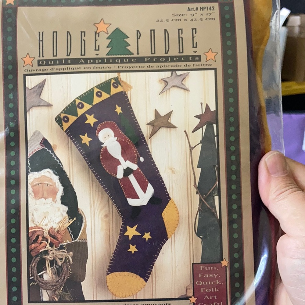 Santa felt Christmas stocking kit